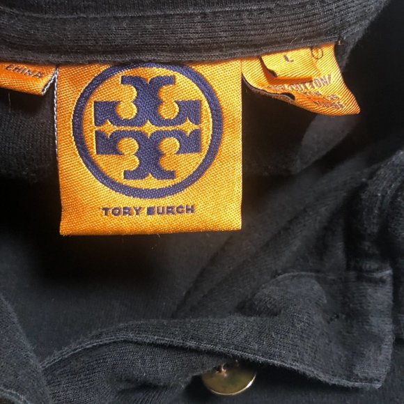 Tory Burch Black Polo Shirt with Gold Buttons - Picture 6 of 12